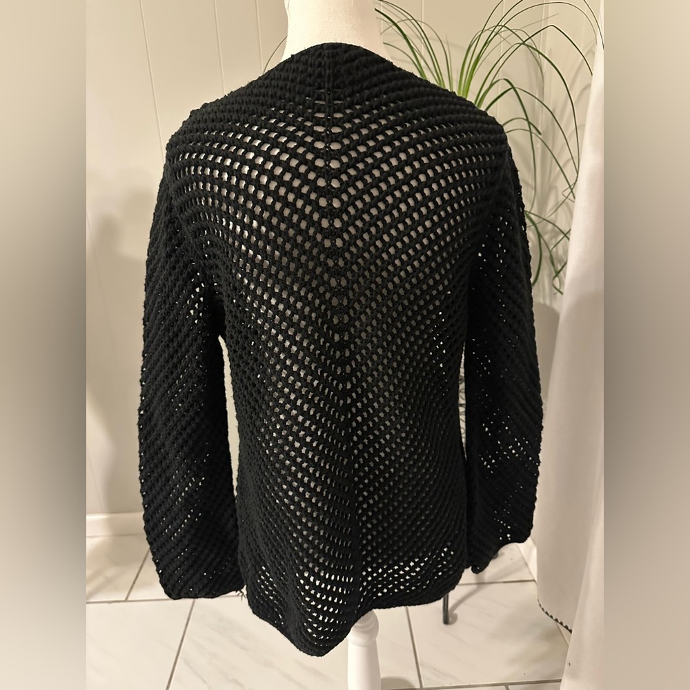 New York & Company Black Open-Knit Sweater - Picture 2 of 3